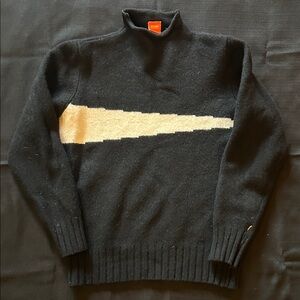Hugo Boss Black and Cream Turtleneck Sweater